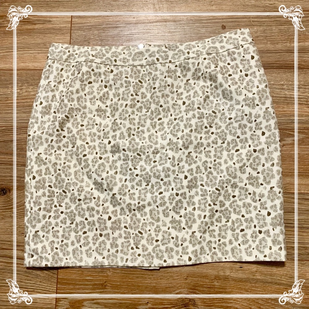 Loft Mini Animal Print Skirt